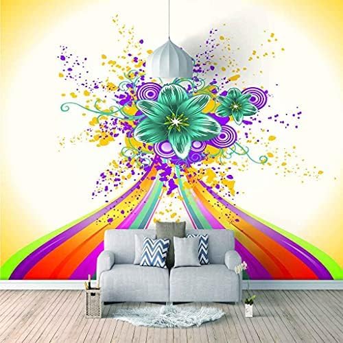 Mehrfarbige Blumen 3D Tapeten Wanddekoration Fototapete Sofas Wohnzimmer Wandbild Schlafzimmer-200cm×140cm