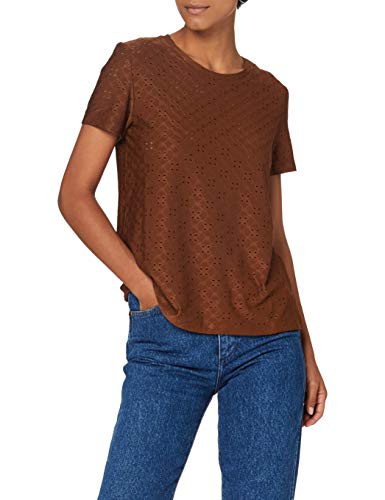 JdY Damen JDYCATHINKA S/S Tag JRS NOOS Top, Cherry Mahogany, M