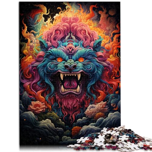 Puzzle | Puzzles, farbenfroh, psychedelisch, Monster King, Puzzle 1000 Teile für Erwachsene, Holzpuzzle, Weihnachtswunschliste mit Weihnachtsmann, 1000 Teile (50 x 75 cm)