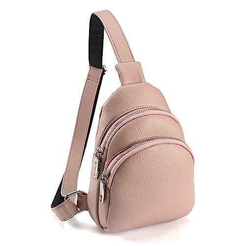 TAKOXIA Tasche für Damen, Bauchtasche, PU, große Kapazität, Sport-Gürteltasche, Brusttasche, multifunktional, Damen, Crossbody, Hüfttasche, Schultertasche, rose, As shown in the figure