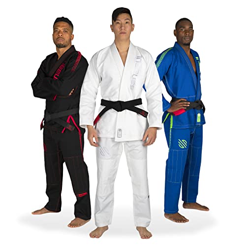 Sanabul Highlights Pro Brazilian Jiu Jitsu Gi BJJ Gi für Herren | Wettbewerb Kimono BJJ Erwachsene Gi | Premium Leichter Stoff, Weiß, A1