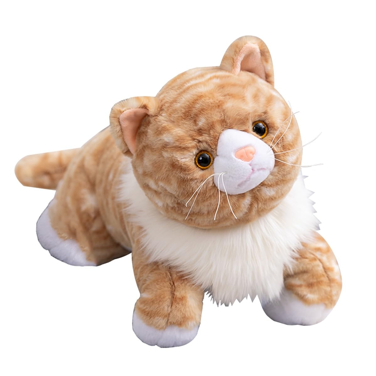 DANAIM Ingwer-Katzen-Stofftierspielzeug, 68,6 cm, Süßes Katzen-Plüschkissen, Kätzchen-Umarmungsspielzeug, Kurzhaarkatze, Plüschtier, Weiche Puppe, Geschenke for Kinder Und Mädchen(70cm)