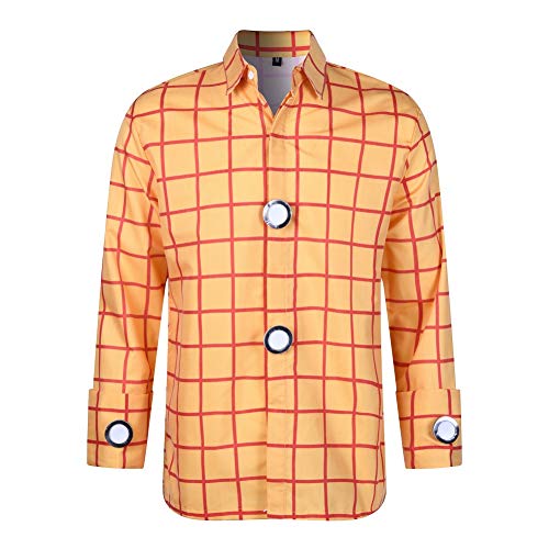 AYYOHON Woody Shirt Cowgirl Jessie Kostüm Hemd Herren Plaid Button Down Langarm Arbeit Freizeithemd S