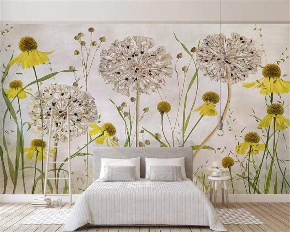 Löwenzahn Gelbe Blüten 3D Tapete Poster Restaurant Schlafzimmer Wohnzimmer Sofa TV Dekorative Wand-150cm×105cm