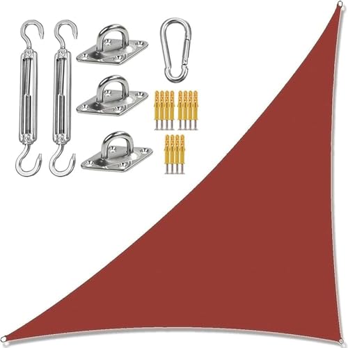 Dreieckiges Sonnensegel,Gartensegeldach mit Befestigungssatz,wasserdicht,UV-Block,rechtwinklige Gartensonnensegel,Sonnenschutzmarkisen,für Garten,Picknick oder Camping,rostrot,6 m x 6 m x 6 m