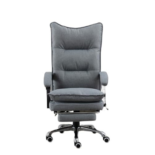 FUHAI-666 Bürostühle Office Chair Leather High Back Executive Office Chair with Foot Rest, Ergonomic Office Chair Schreibtischstuhl(Grigio)