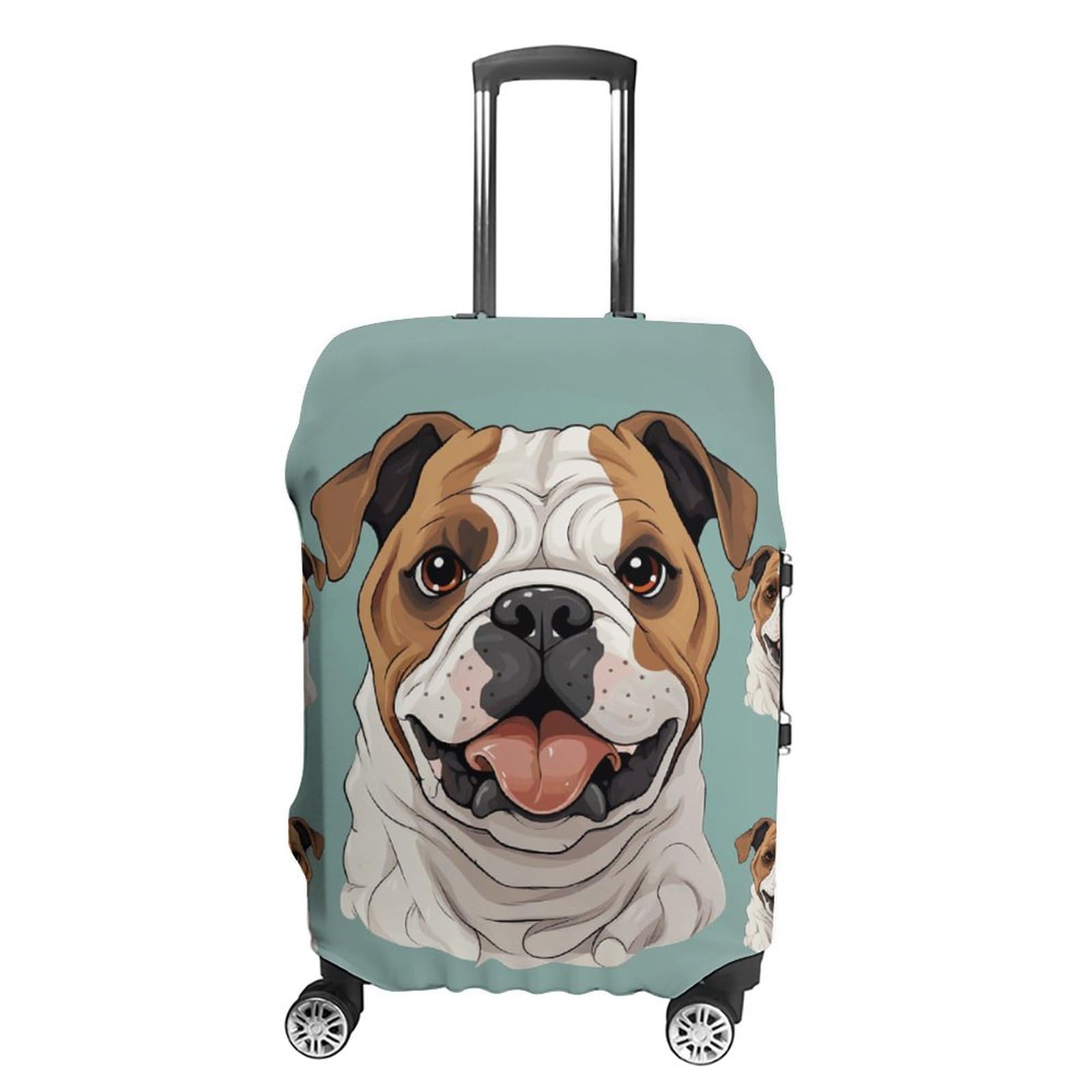 CSGJMYGS Reisegepäckabdeckung, elastisch, waschbar, modisch, kratzfest, 3D-Basketballkoffer-Schutz, passend für 45,7 - 81,3 cm Gepäck, Lustige englische Bulldogge, L