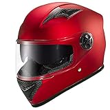 Motorrad-Integralhelm, Stoßfester Motorradhelm mit Warmem Schal und Staubbeutel, Motorrad-Klapphelm für Damen und Herren 55-62CM