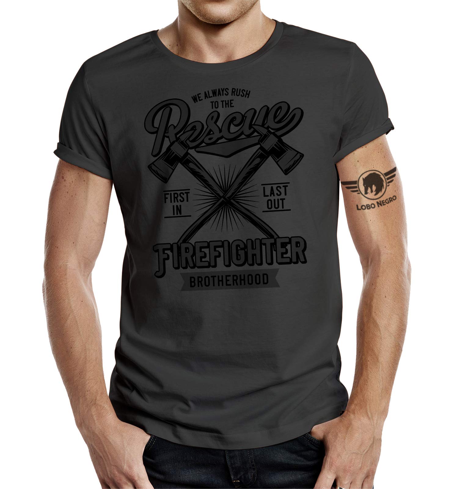 Feuerwehr T-Shirt: Firefighter - Brotherhood-L