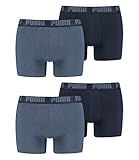 PUMA 4 er Pack Boxer Boxershorts Men Herren Unterhose Pant Unterwäsche, Farbe:037 - Denim, Bekleidungsgröße:L