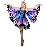 W WIDMANN MILANO Party Fashion - Kostüm Schmetterling, Kleid mit Tutu, Flügel, Tierkostüm, Faschingskostüme