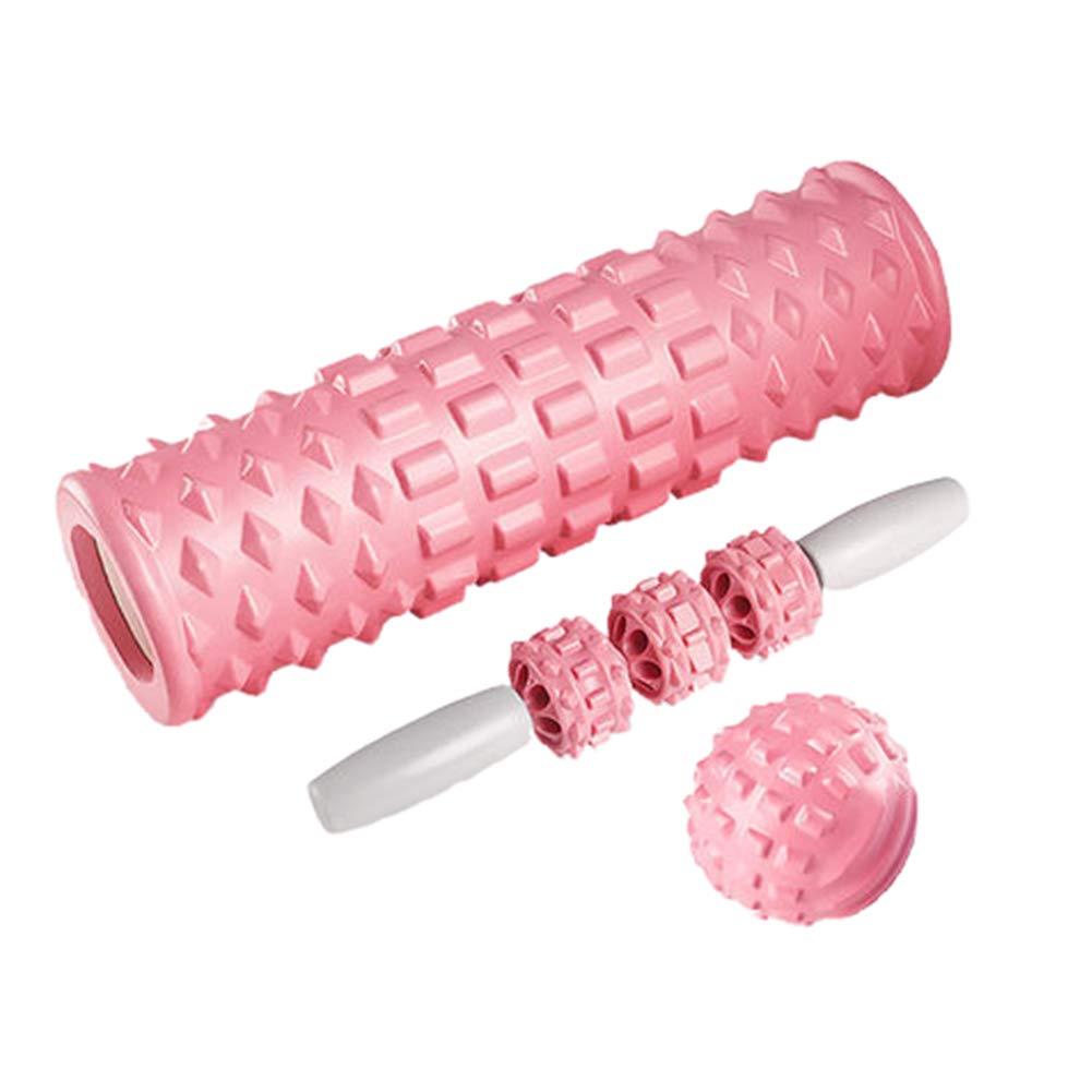 Faszienroller Rolle Für Rücken Muskelroller Massagestab Schaumstoffrolle Schaumstoffrolle für tiefe Gewebemuskelmassage Übungsrolle Beinrolle pink,set