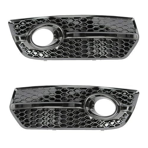 Frontgrills Für Für Q5 2009 2010 2011 2012 Honeycomb Style Kühlergrill Auto Front Nebelscheinwerfer Kühlergrill Nebelscheinwerfer Lampengitter Front Bumper Grille(Glossy Black)