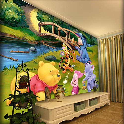 Schlafzimmer Hintergrund wall_girl niedlichen Cartoon selbstklebende Winnie the Pooh Junge Schlafzimmer Hintergrund Wand 3d Wandbild Tapet fototapete 3d effekt tapete tapeten wald vintage-150cm×105cm