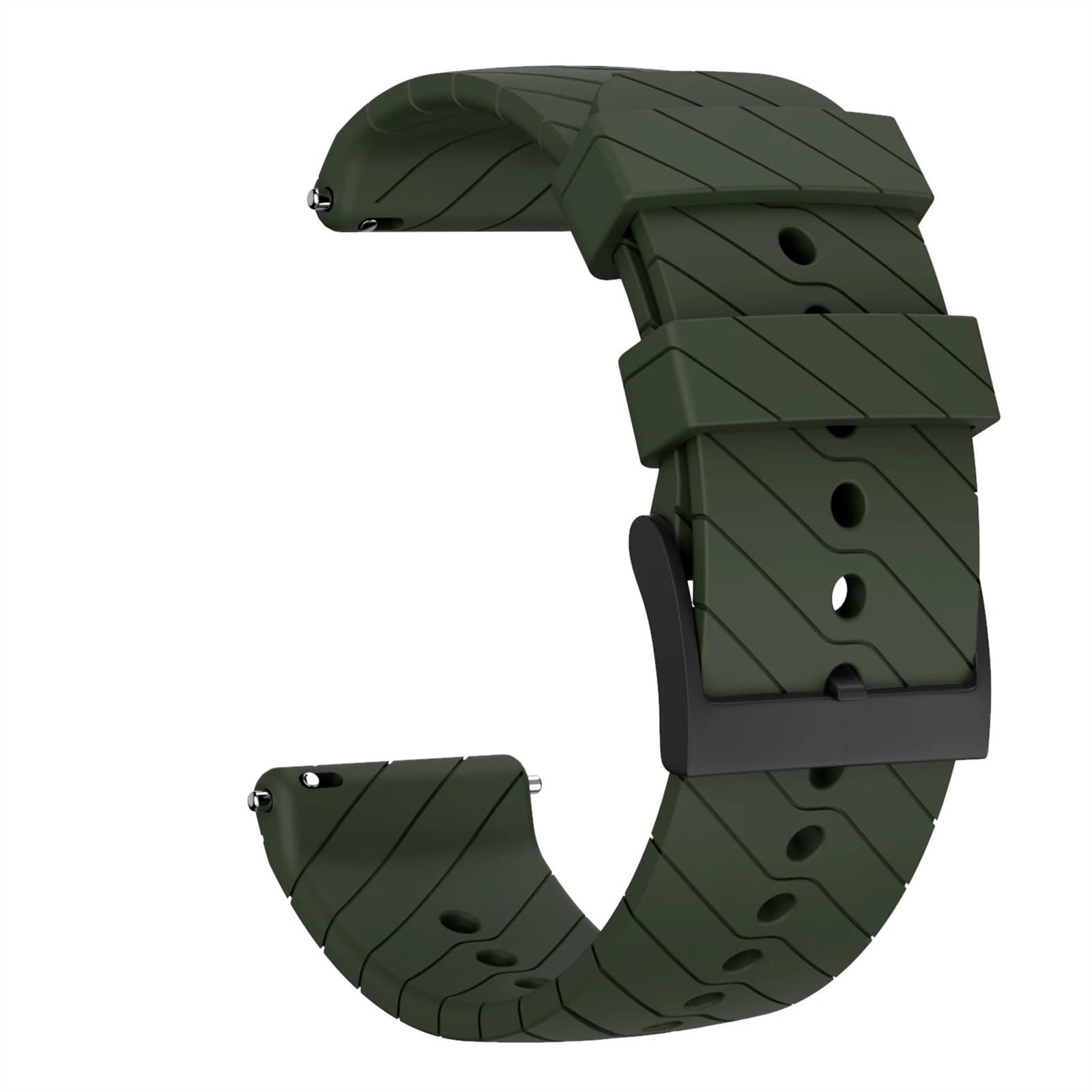 THBGTCNQ 24 mm Silikon-Uhrenarmband, Schnellwechselarmband for herkömmliche Uhren, Smartwatches, Sportuhren, Ersatzarmband(Army green)