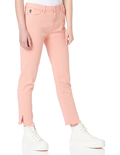 Moschino Damen Cropped Bull With Logo Heart Back Tag Casual Pants, Rosa, 29 EU