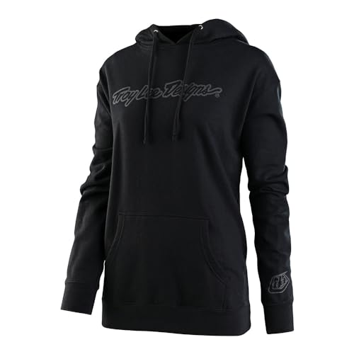 Troy Lee Designs Motocross/Bike Racing Pullover Hoodie für Damen Signature, Schwarz / reflektierendes Silber, M