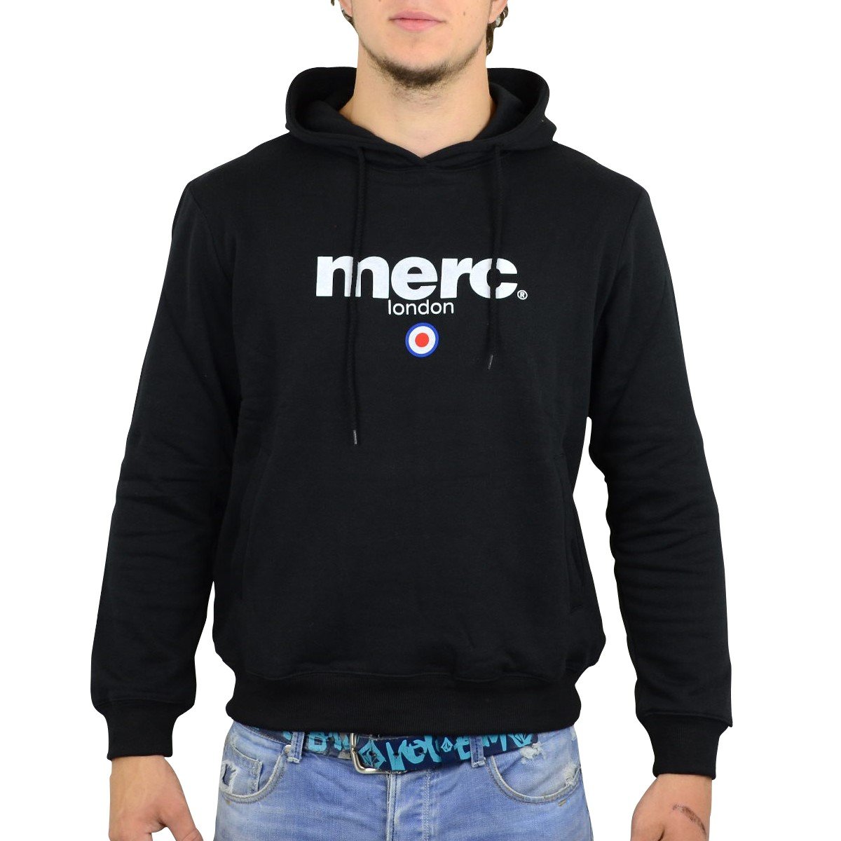 Merc of London Herren Pill, Hooded Sweatshirt Kapuzenpullover, Schwarz (Black), XX-Large