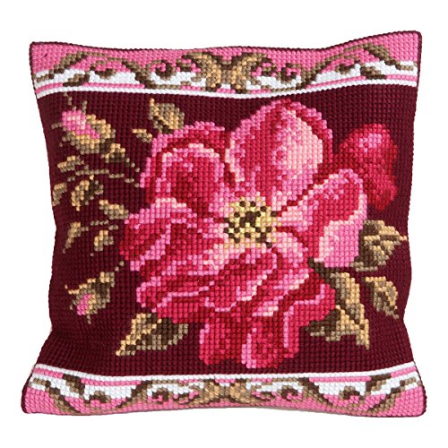 Collection D 'Art 40 x 40 cm Romantic Rose 2,5 cm Kissen Kreuzstich