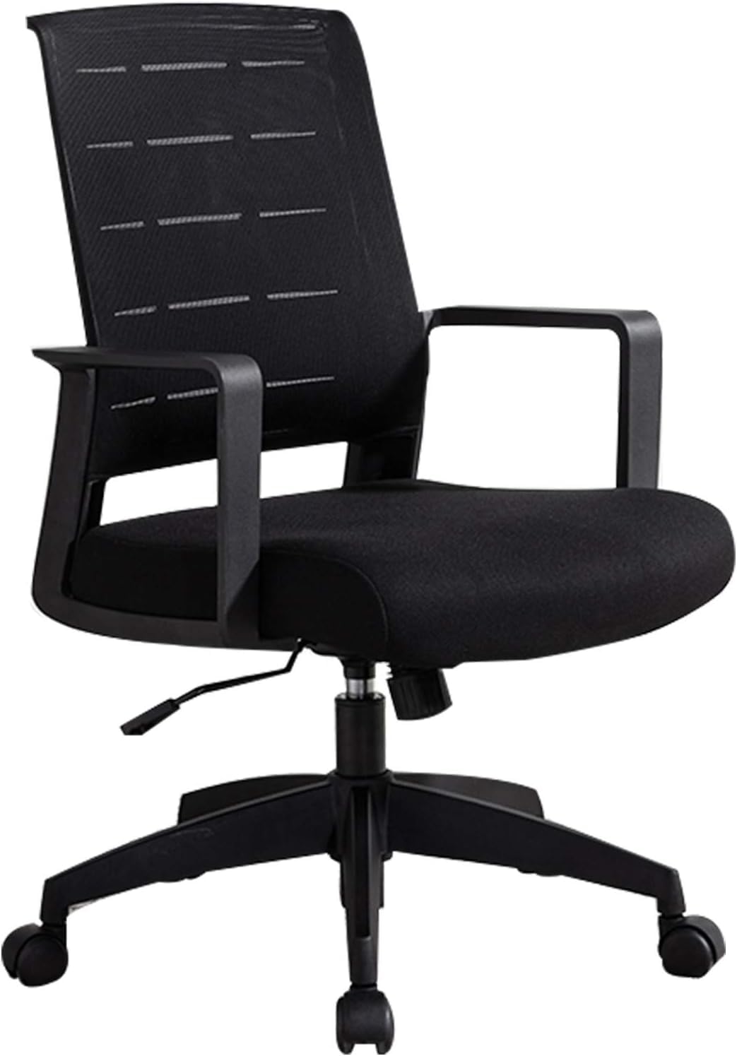 AJYBYUKJ Computerstuhl, Bürostuhl, ergonomischer Schreibtischstuhl, Netzstoff, Computer-Lendenwirbelstütze, moderner Executive-Aufgaben-Drehstuhl für Zuhause (Farbe: Noir) Beauty Comes