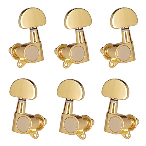 ALFAAL 6 Stücke Geschlossene Gitarre-Tuning-Pegs String-Tuner-Maschinenköpfe Knöpfe Tuning-Tasten Für Folk Akustik/E-Gitarre (Color : Gold)