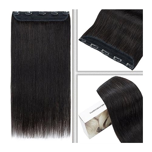 Clip-in-Haarverlängerungen Haarverlängerung, Remy-Echthaarverlängerung, unsichtbar, 5 Clips, Haarteil, dicke Haarverlängerung, natürliches Haarteil for Frauen Clip-in-Haarverlängerungen aus Echthaar(#