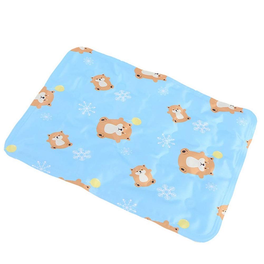 Rysmliuhan Shop Hund Kühlmatte Kühldecke Für Hunde Cooles Hundebett Coole Matte für Hund Katzenkühlmatte Kaninchenkühlmatte Haustier Mat Kühlkissen für Hunde Blue,l