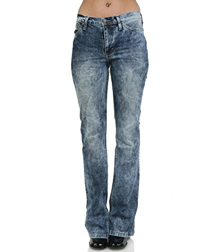 Verwaschene Bootcut Stretchjeans Star Random Cut 36/34