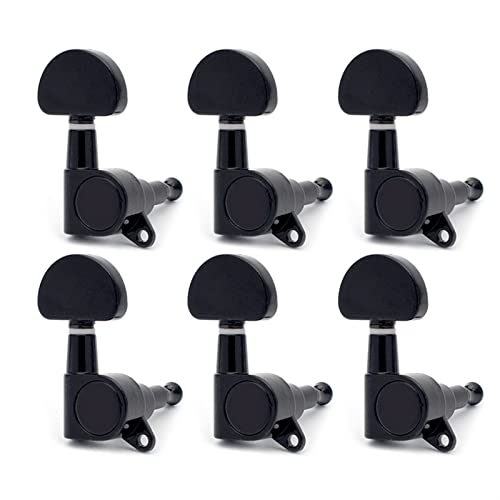 ALFAAL 6 Teile/Los Chrom Black Gold Guitar String Tuning Pegs Keys Tuner Machine Köpfe Für Akustische E-Gitarre (Color : Black 6R)