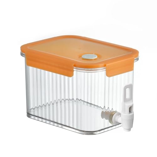 OZMDXKJ Haushaltskühlschrank, Kaltwasserkessel, spezieller Kaltwasserkessel, Sommer, Reisen, Eishahn, versiegelter Kaltwasserkessel, große Kapazität, Getränkeeimer, 3,5 l, Orange