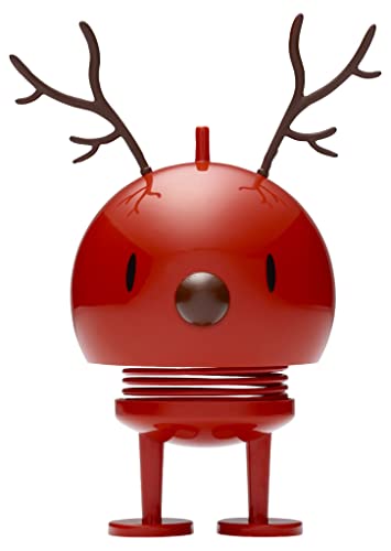 Hoptimist - Skandinavisches Design - Weihnachtsfigur - Medium Reindeer Bumble - Rot - Höhe: 15 cm - Geschenkidee