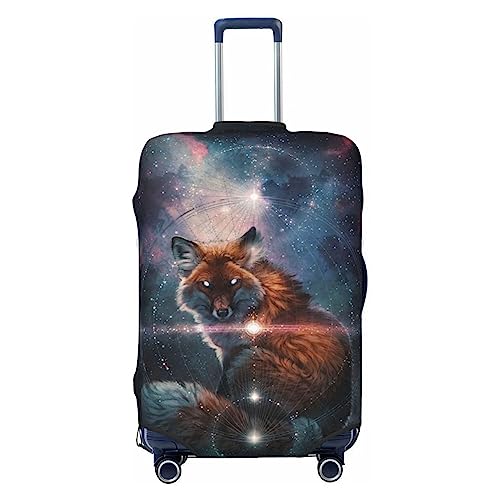 Miniks Fox On The Galaxy Reisegepäckhülle, robuster Koffer-Schutz, passend für 45,7 - 81,3 cm große Gepäckstücke, Größe XL, Schwarz, X-Large