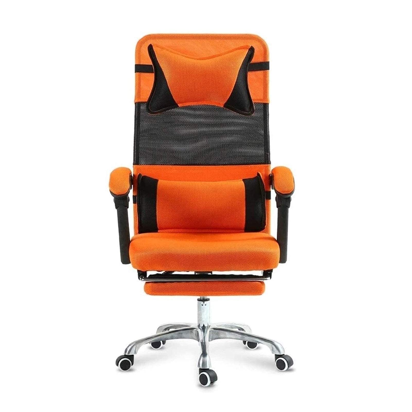 TBSZCM Bürostuhl Home Office Stuhl Managerstühle Chefsessel Hohe Rückenlehne Netzstoff Boss Stuhl Fußstütze Liegestuhl Hinten Aufbewahrungstasche Stühle Orange interessant interessant Run forward