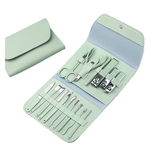 Matcha Green Nagelknipser Augenbrauenschere Maniküre-Set Nagelknipser-Set Dekoration Nagelset Falttasche Maniküre-Set (Farbe: D, Größe: 16 Stück) (D 12 Stück)