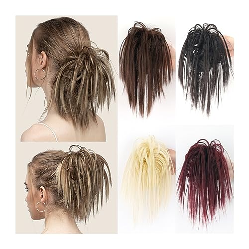 Haarknoten Unordentlicher Dutt-Haarteil, synthetischer Krallenclip, Haarknoten, gewellt, lockig, Chignon-Haarverlängerungen, Clip-in-Haargummi, Pferdeschwanz-Haarteile for Frauen Haarschmuck Damen (C