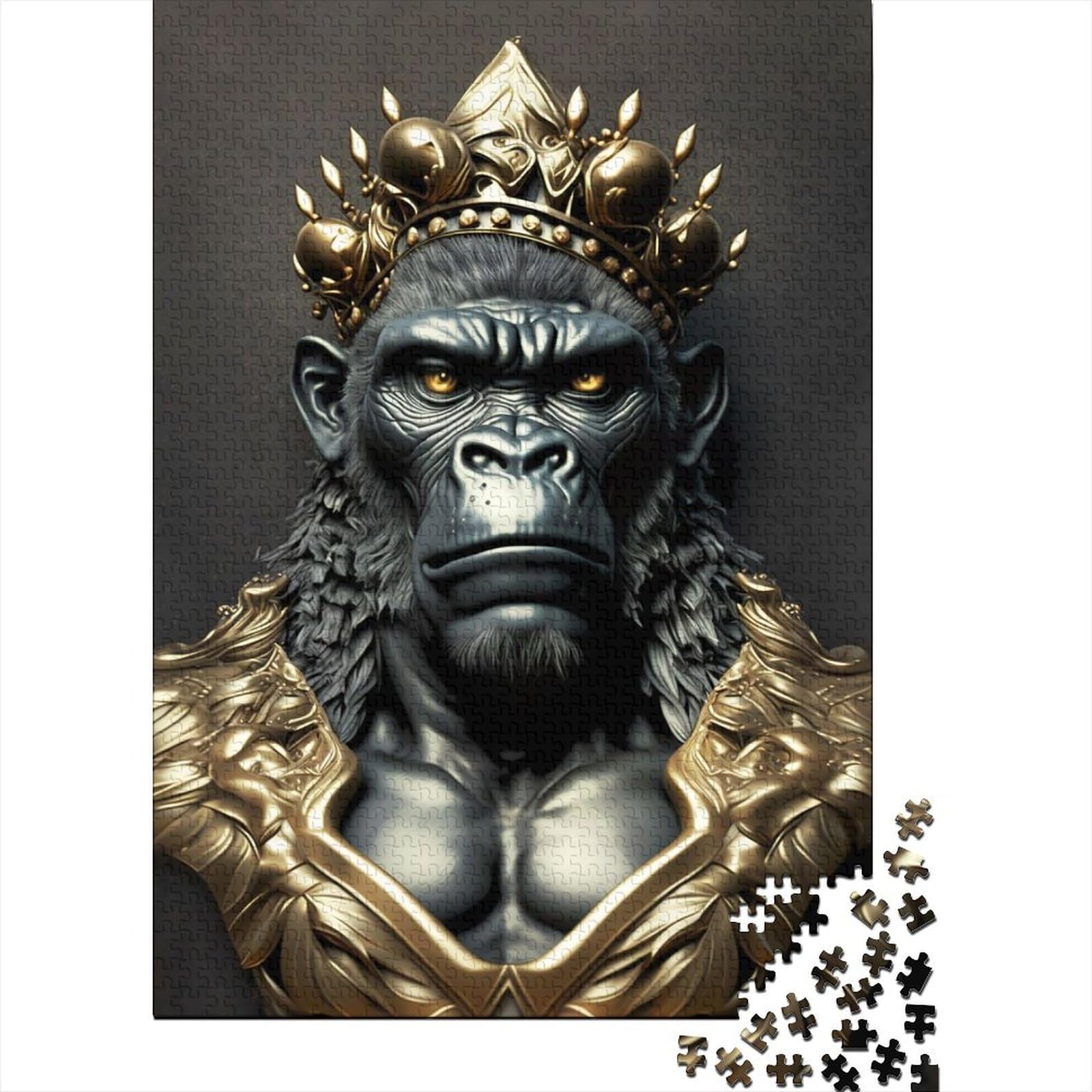 King Gorilla Art Deco Puzzles für Erwachsene 1000 Puzzlespielzeuge Puzzles für Erwachsene Puzzles ganze Familie und die 75x50cm