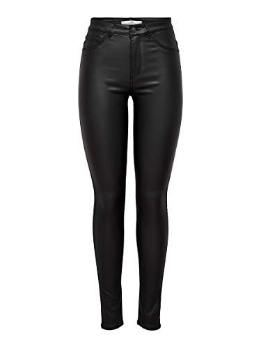 JdY Damen JDYNEWTHUNDER Coated HIGH SKN PNT NOOS Hose, Black, M 32