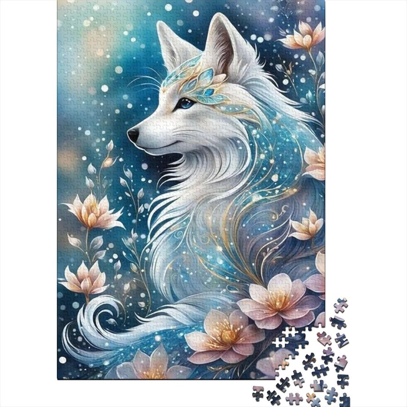 Puzzle für Erwachsene, 1000 Teile, Tier-Fuchs-Puzzle, Puzzle für Erwachsene, Teenager, Puzzle für Erwachsene, Lernspiel, Herausforderungsspielzeug (29,53 x 19,69 Zoll)