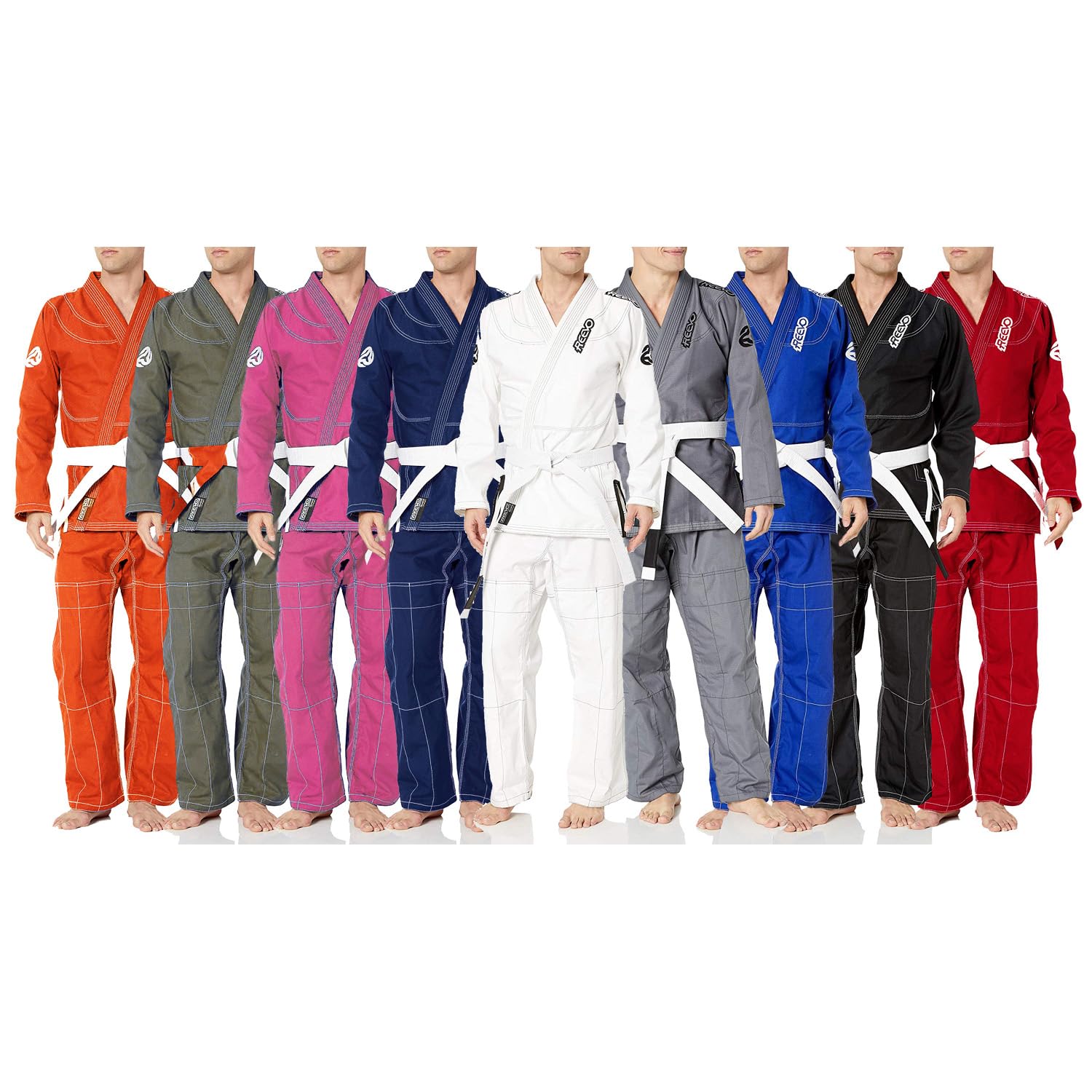 REEVO Ultralight BJJ Gi - Super Light Summer Gi - Brasilianische Jiu Jitsu Uniform mit weißem Gürtel