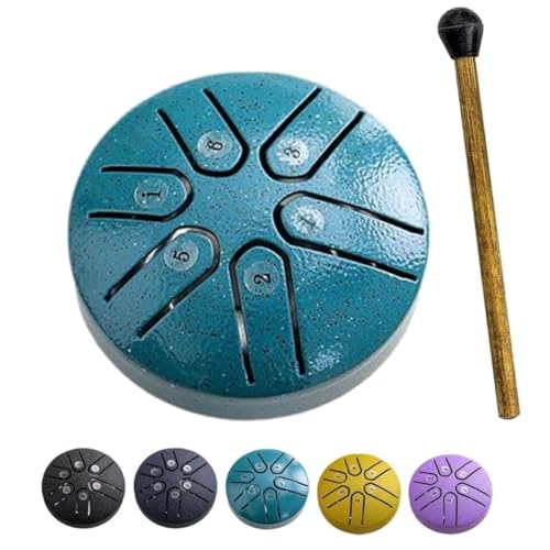 Buddha Stones Mini-Stahlzungentrommel, 6-Noten-Sorglos-Trommel, 3-Zoll-Sound-Heiltrommel-Set, Mini-Handpan-Trommel, Mini-Stahltrommel, Schlaginstrument for Meditation, Yoga, Chakra-Zungentrommel (Col