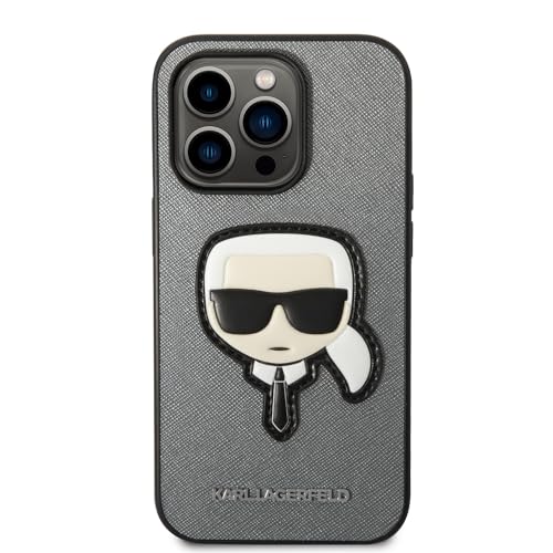 KARL LAGERFELD KLHCP14LSAPKHG Hülle für iPhone 14 Pro 6,1" Silber hardcase Saffi