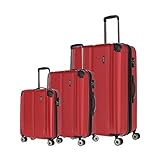 TRAVELITE Kofferset 3 teilig Hartschale L/M/S, 4 Rollen, City, Größe S Handgepäck, Reisekoffer Trolleys mit kratzfester Oberfläche, TSA Schloss + Dehnfalte (außer Größe S)