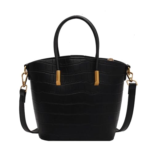 ohodhmnu Damen Tragetasche, modische und vielseitige Schulter-Crossbody-Tasche für tägliches Pendeln, trendige und praktische Handtaschentaschen, Schwarz , black strap