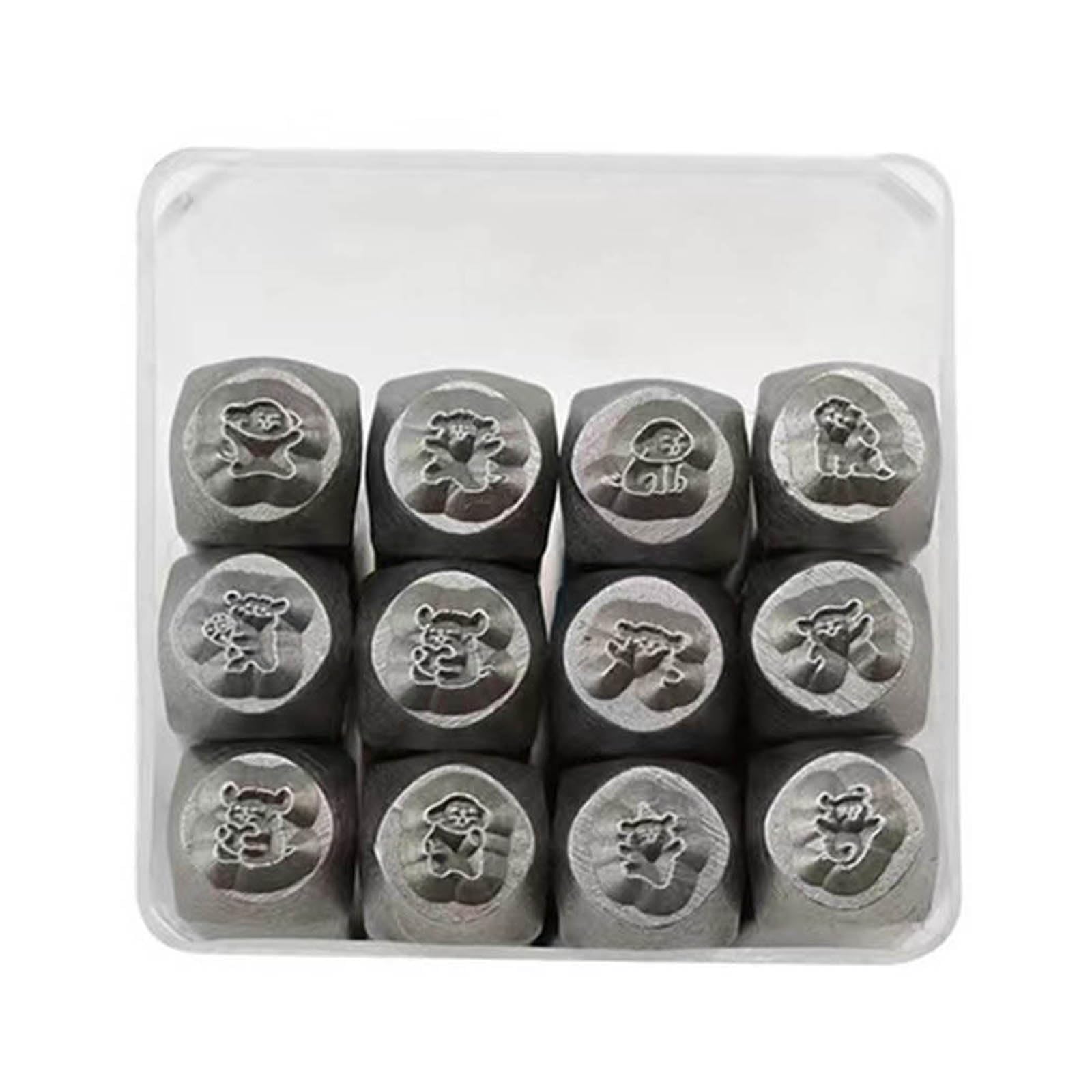 12-teiliges Metall-Buchstaben-Set, 0,3 cm, Stahl-Hunde-Stempel-Set, Stanzwerkzeug zum Bedrucken von Metall, Leder, Handwerk