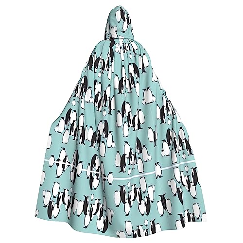 WURTON Süßer Pinguin-Umhang mit Kapuze, Unisex, Cosplay-Kostüm, Umhang für Erwachsene, 185 cm