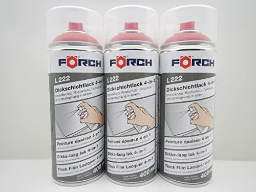 4 in 1 RAL 3000 FEUERROT ROT DICKSCHICHTLACK LACK SPRAY SPRAYDOSE 400ML (3)