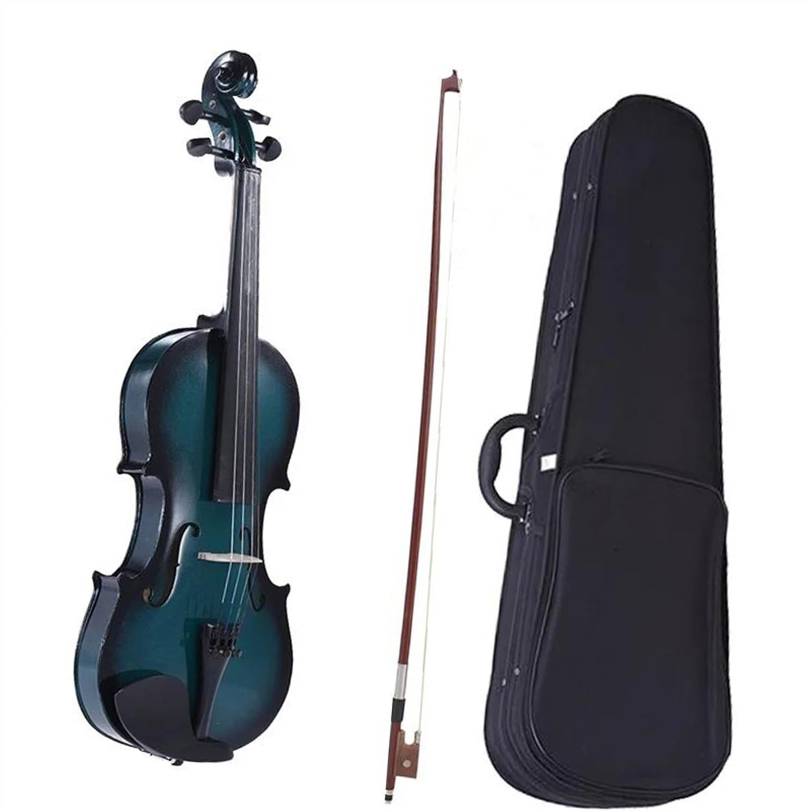 Standard Violine Violine In Der Größe 4–4 Dunkelblau Schwarze Farbe Lindengeige Für Anfänger Mit Koffer Steg Und Bogen