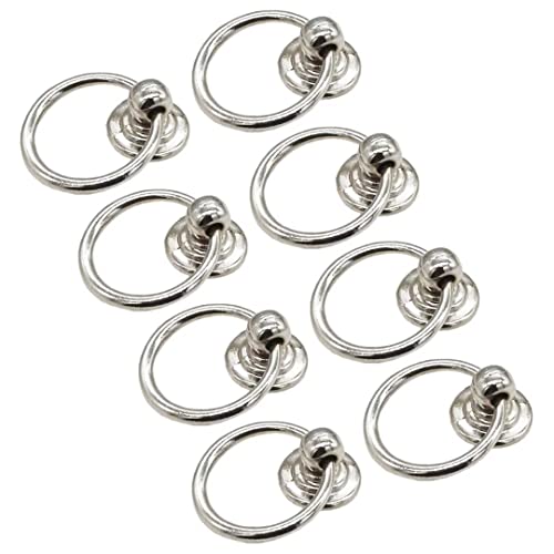 Legierung Vintage Ring Pull Knob Handle, 8er-Pack Einlochgriffe, antike Schrankgriffe for Barschränke, Badezimmerschränke, Schubladengriffe, Ringschrank-Schubladengriffe(Silver)