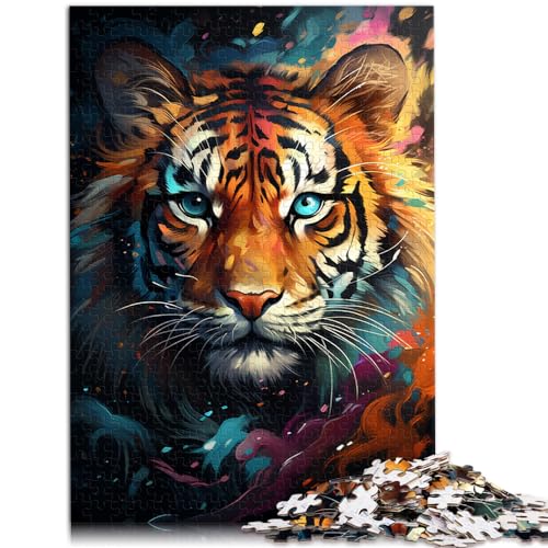 Puzzle | Puzzles Bunte Psychedelie eines süßen Tigers, 1000 Teile für Erwachsene, Schwierige Puzzles, Holzpuzzle für und Geschenkidee, 1000 Teile (50 x 75 cm)