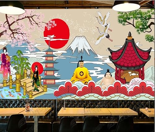 tyujlkjddlf Tapete Wandbild 3D Benutzerdefinierte Sushi-Restaurant, Japanisches Essen, Hintergrundwand-250Cmx175Cm